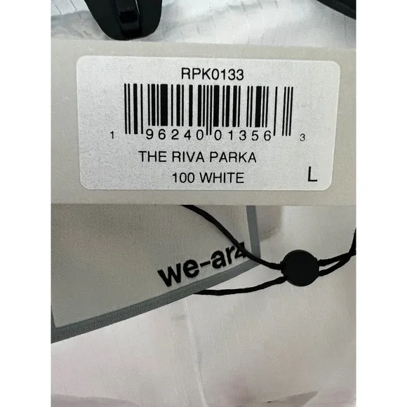 We-ar4 Limonta Riva Parka 1;18 White Women's Sz L Hooded Lightweight Jacket NWT
